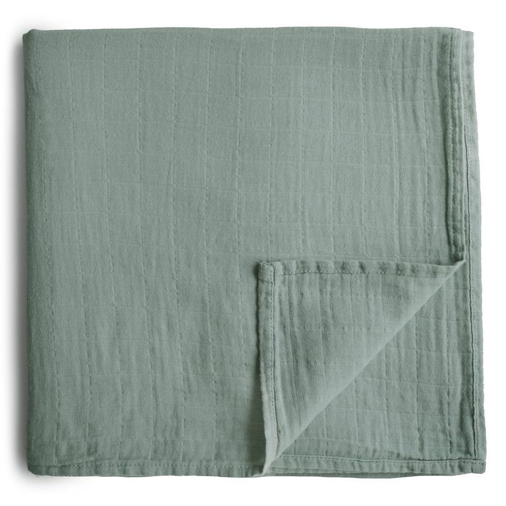 Mushie Muslin Blanket roman green