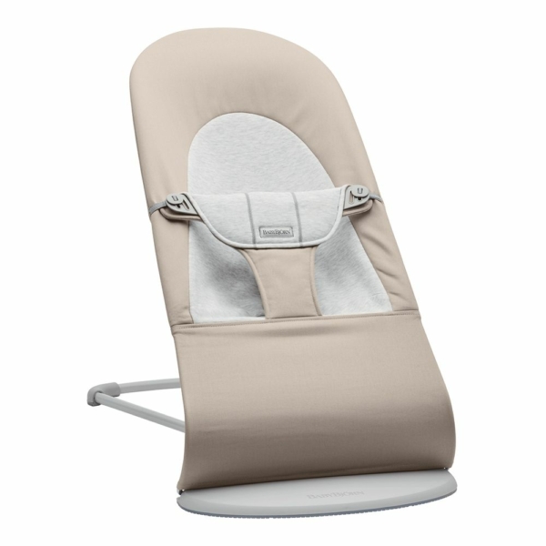 BabyBjörn Balance Soft Bouncer beige/grey cotton/jersey light grey frame