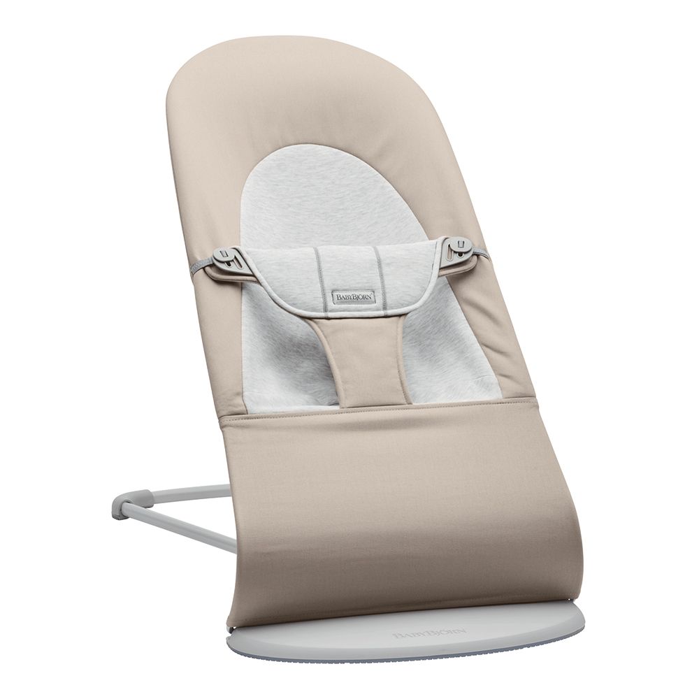 BabyBjörn Balance Soft Bouncer beige/grey cotton/jersey light grey frame