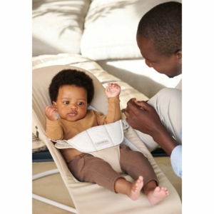 BabyBjörn Balance Soft Bouncer beige/grey cotton/jersey light grey frame
