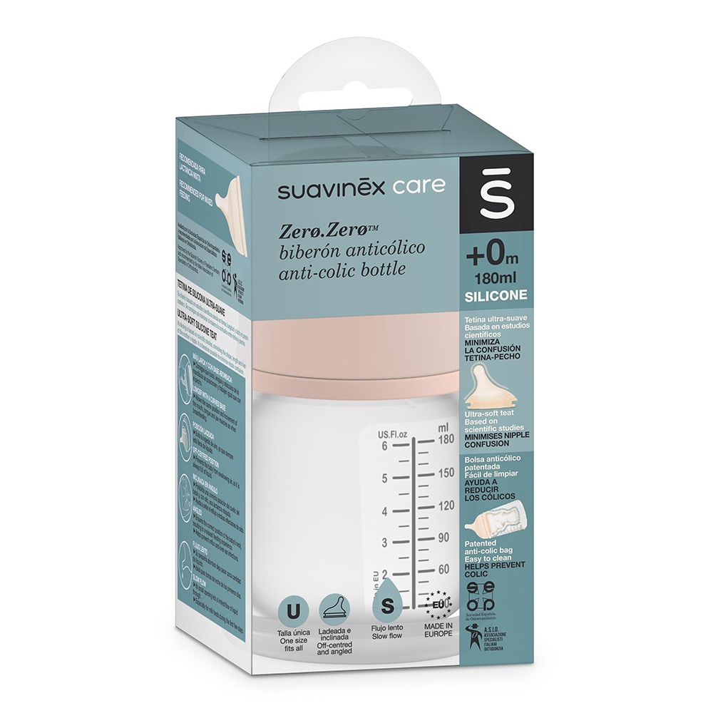Lutipudel Suavinex Zero.Zero Anti-Colic 0+, 180 ml slow flow