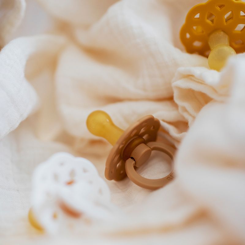 lutt-bibs-boheme-04 Пустышка Bibs Boheme, 2 шт desert sand/honey bee/white/sunshine