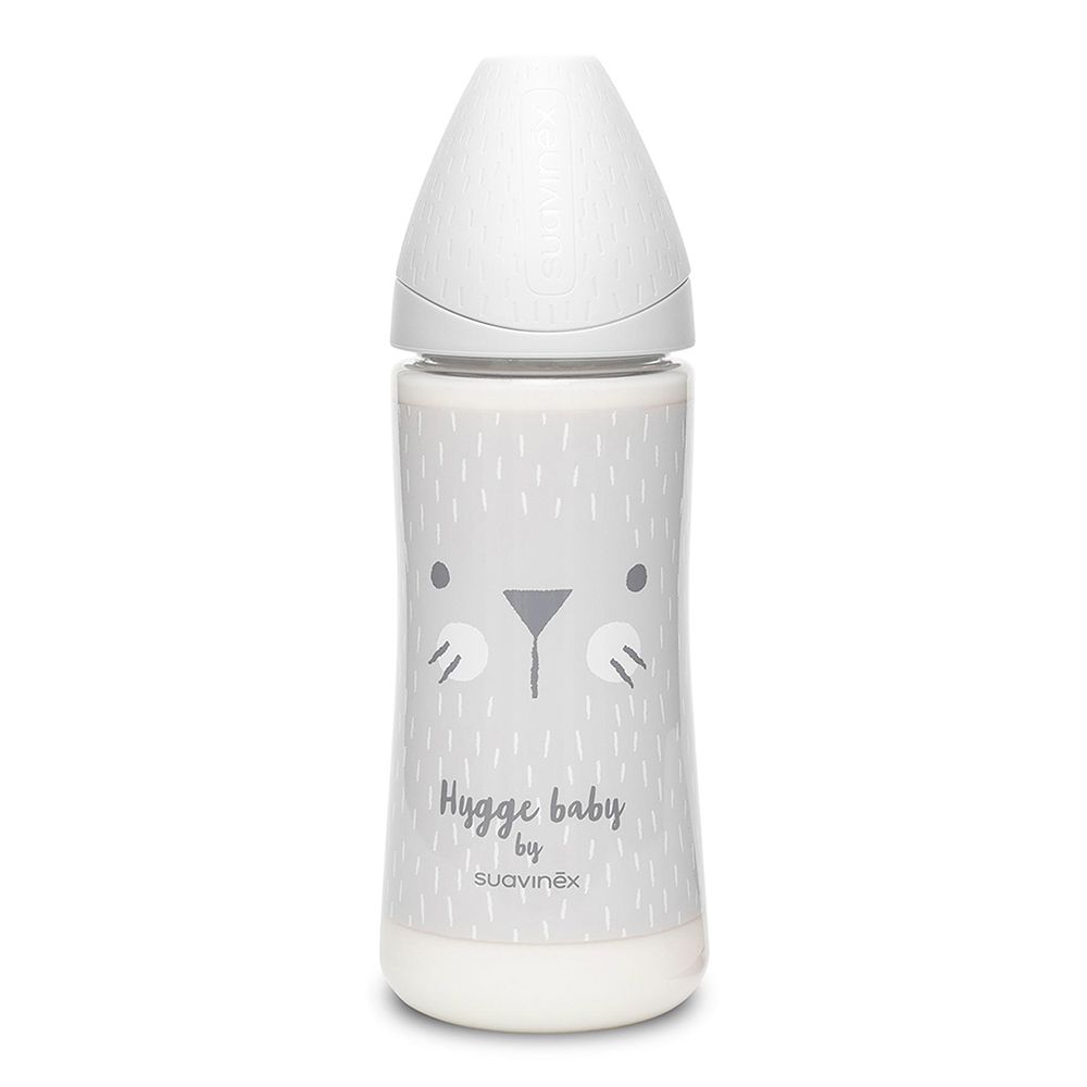 Suavinex Hygge Baby Premium Feeding Bottle 4+, 360 ml grey