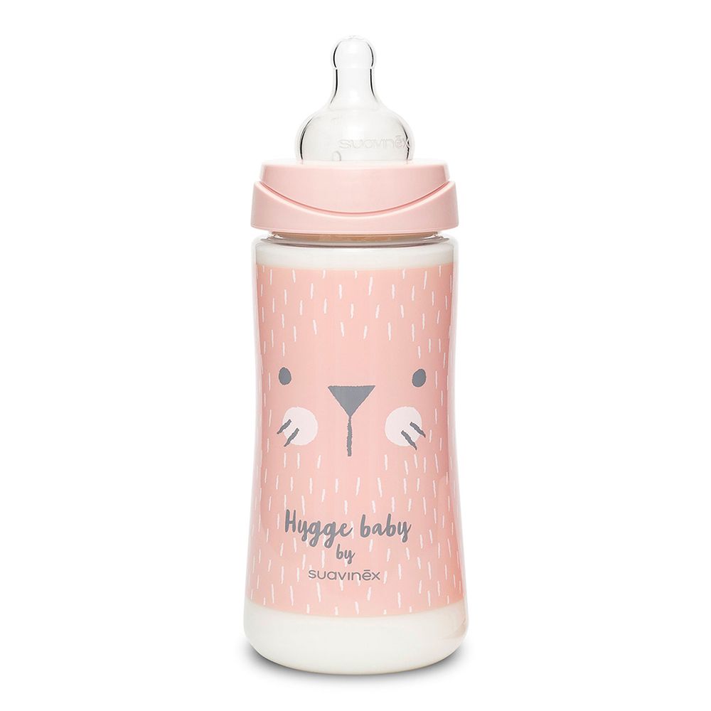 Suavinex Hygge Baby Premium Feeding Bottle 4+, 360 ml pink