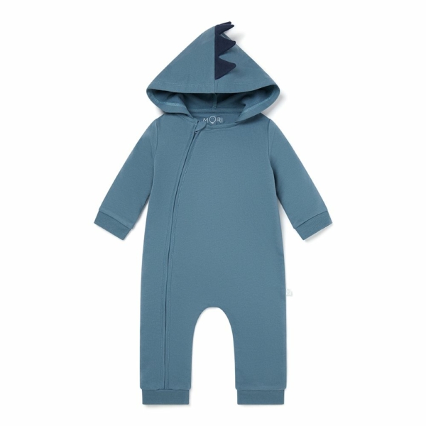 MORI Dino Baby Jumpsuit blue