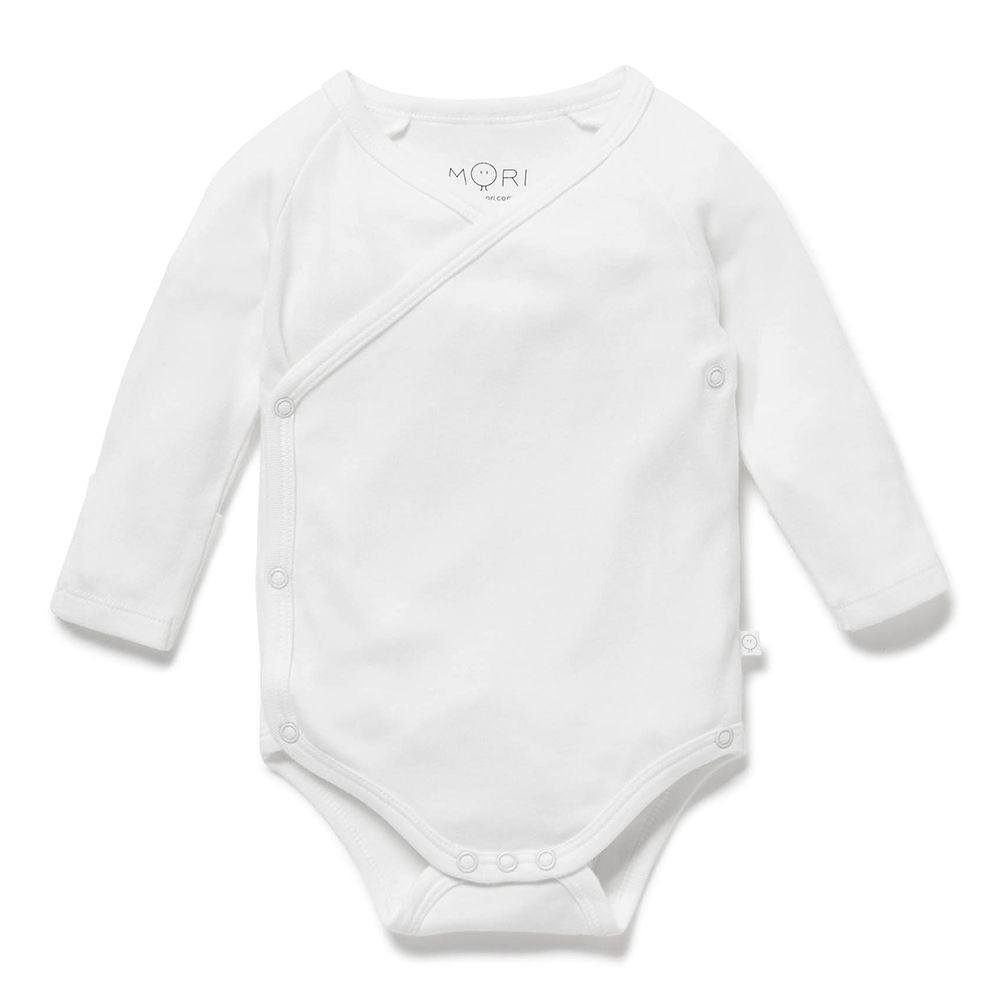 MORI Long Sleeve Kimono Bodysuit white