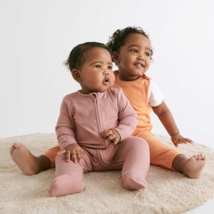 MORI Ribbed Clever Zip Sleepsuit, 0-9 m