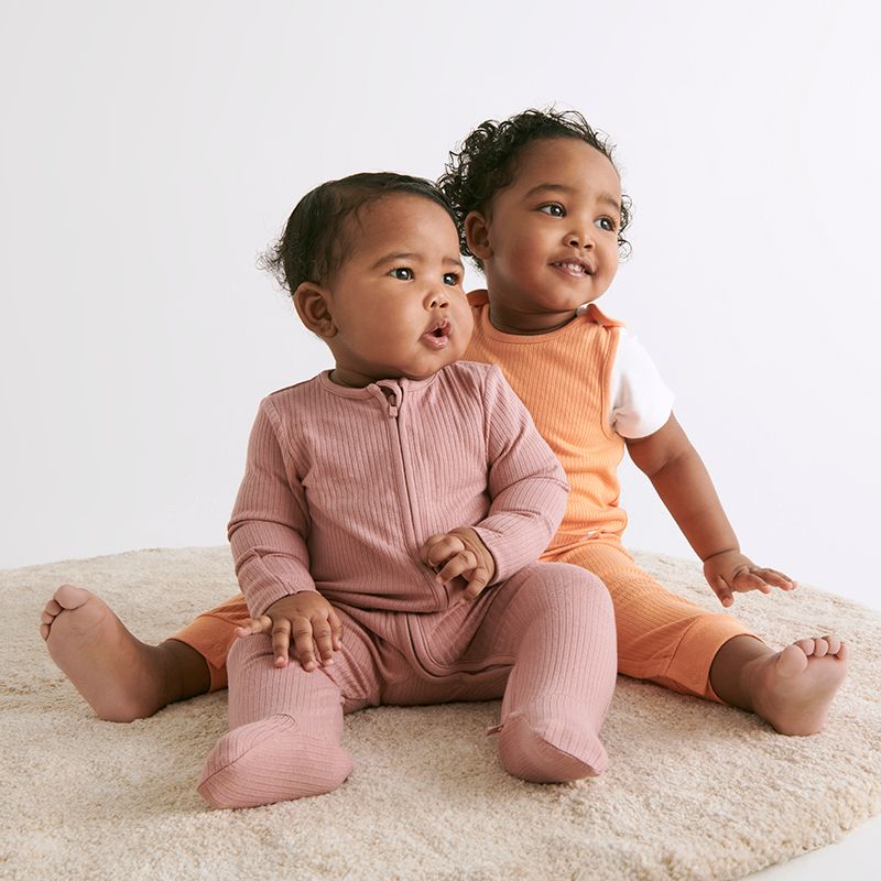 MORI Ribbed Clever Zip Sleepsuit, 0-9 m