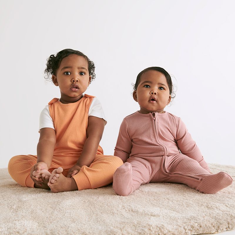 MORI Ribbed Clever Zip Sleepsuit, 0-9 m