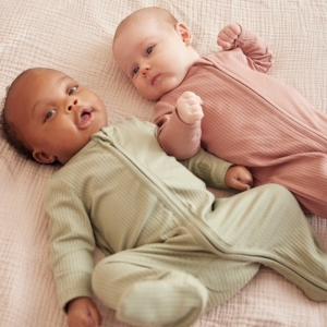 MORI Ribbed Clever Zip Sleepsuit, 0-9 m