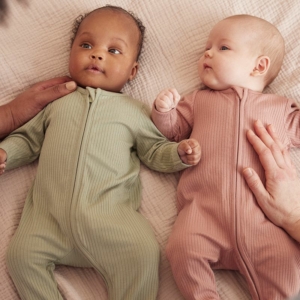 MORI Ribbed Clever Zip Sleepsuit, 0-9 m