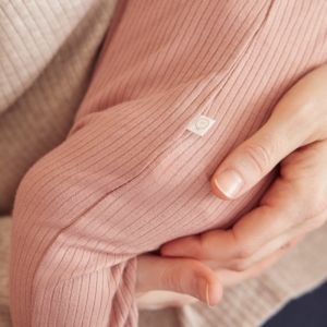 MORI Ribbed Clever Zip Sleepsuit, 0-9 m rose