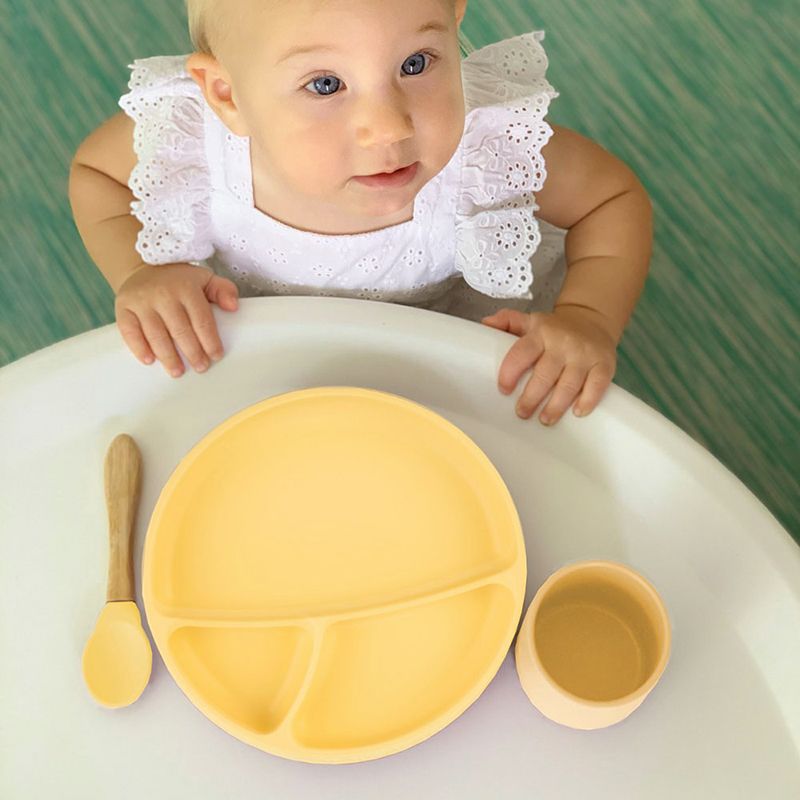 Силиконовая тарелка с присоской Minikoioi mellow yellow