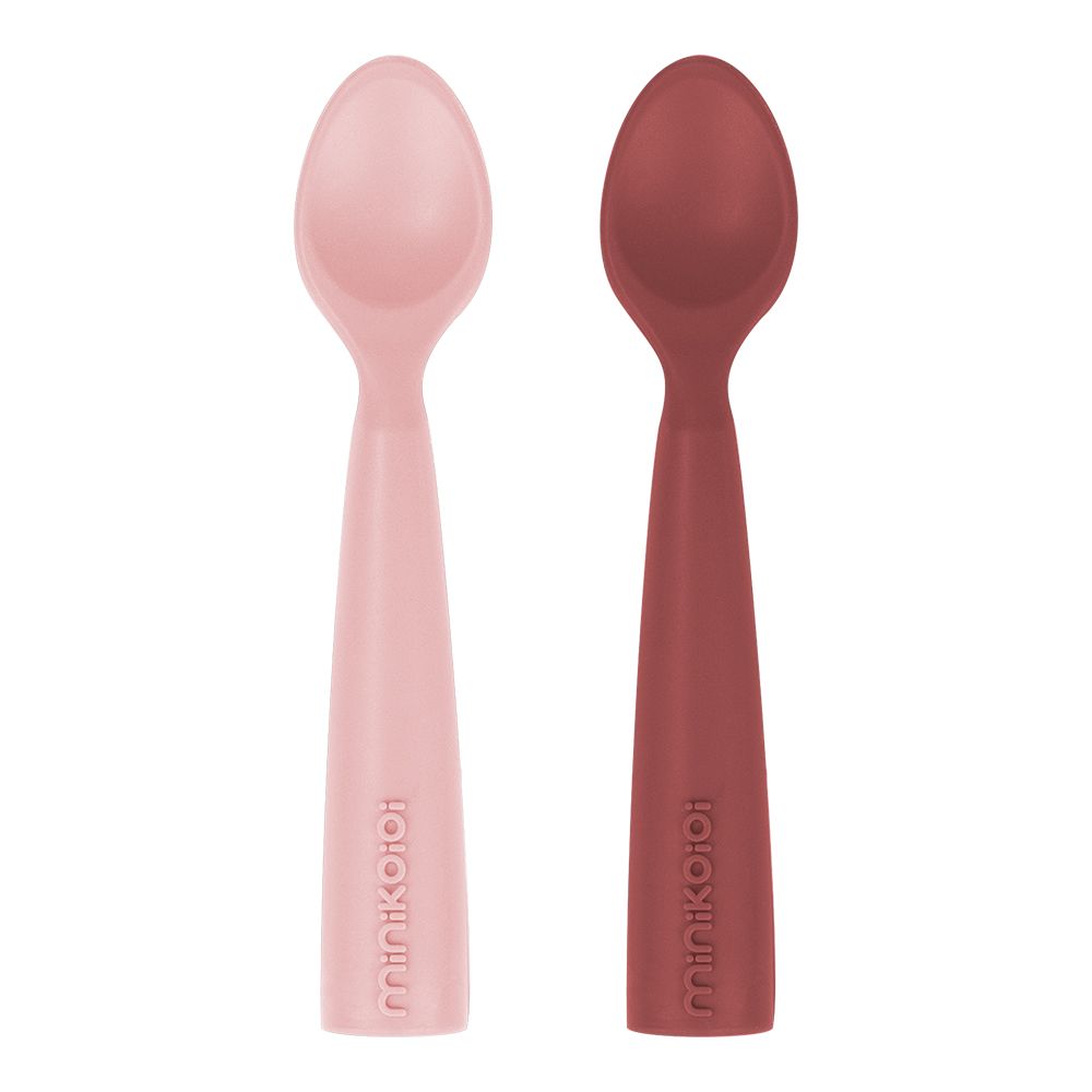 Minikoioi Silicone Spoon Set Pinky Pink/Velvet Rose