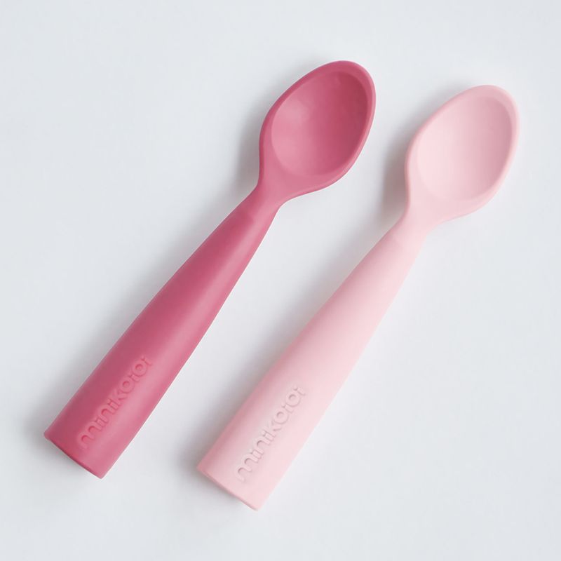 Minikoioi Silicone Spoon Set Pinky Pink/Velvet Rose