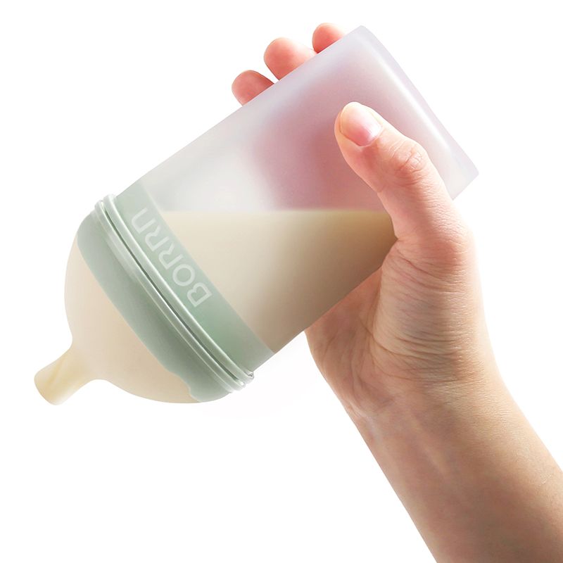 silikoonist-lutipudel-borrn-240-green-04 BORRN Silicone Bottle 3+, 240 ml green