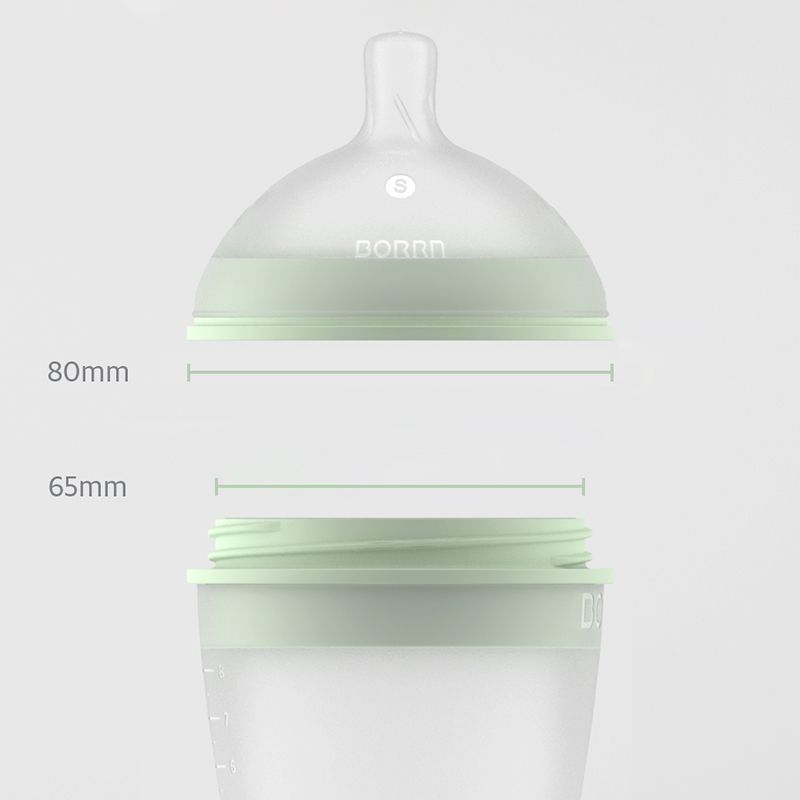 Silikoonist lutipudel BORRN 3+, 240 ml green