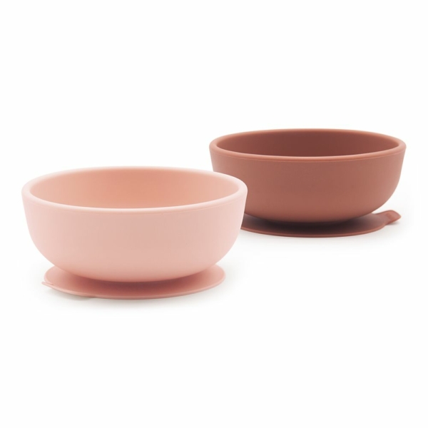 Силиконовая миска на присоске EKOBO, 2 шт Blush/Terracotta