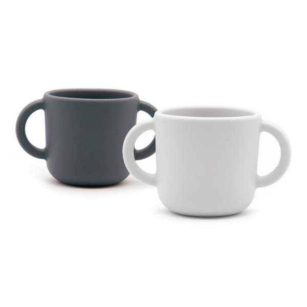 EKOBO Silicone Handled Cup, 2 pcs Cloud/Storm