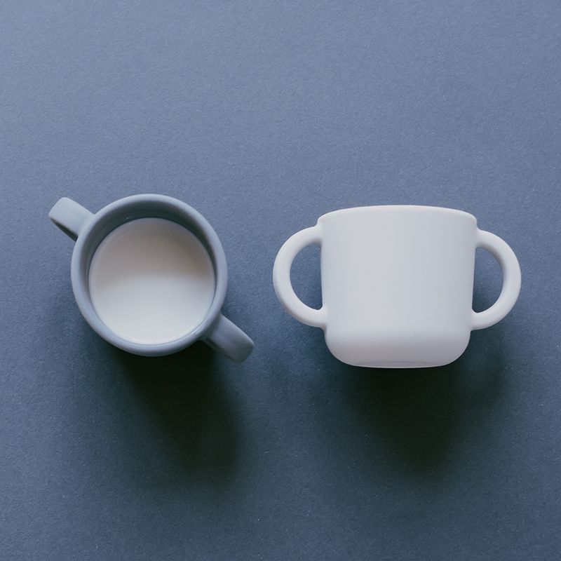 EKOBO Silicone Handled Cup, 2 pcs Cloud/Storm