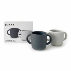 EKOBO Silicone Handled Cup, 2 pcs Cloud/Storm