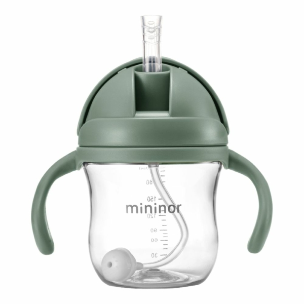 Joogipudel kõrrega Mininor 220 ml Green