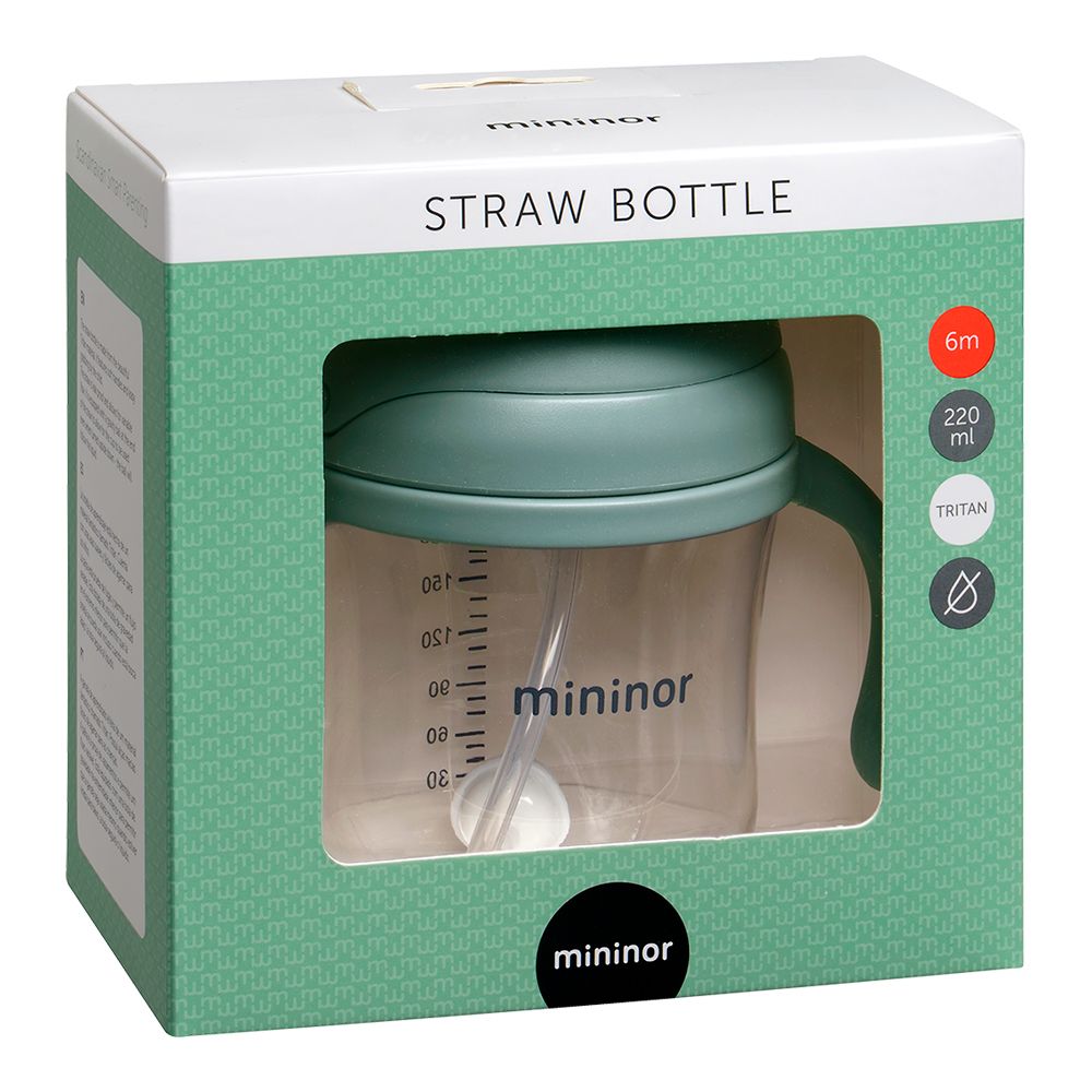 Mininor Straw Bottle 220 ml Green