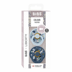 BIBS Liberty Pacifier, 2 pcs Chamomile Lawn/Baby Blue Mix 0-6 m