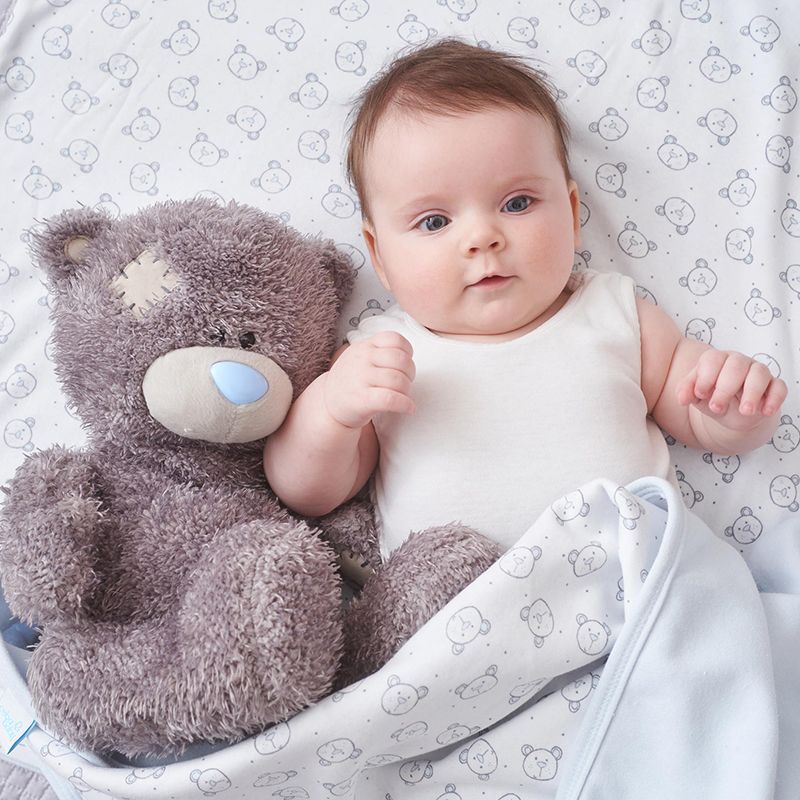 Ceba Baby Baby Blanket Blue/Teddy Bear