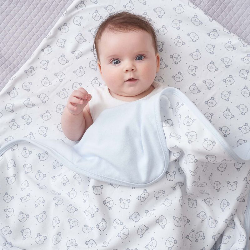 Ceba Baby Baby Blanket Blue/Teddy Bear