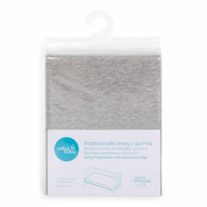 Простыня на резинке Ceba Baby Light Grey