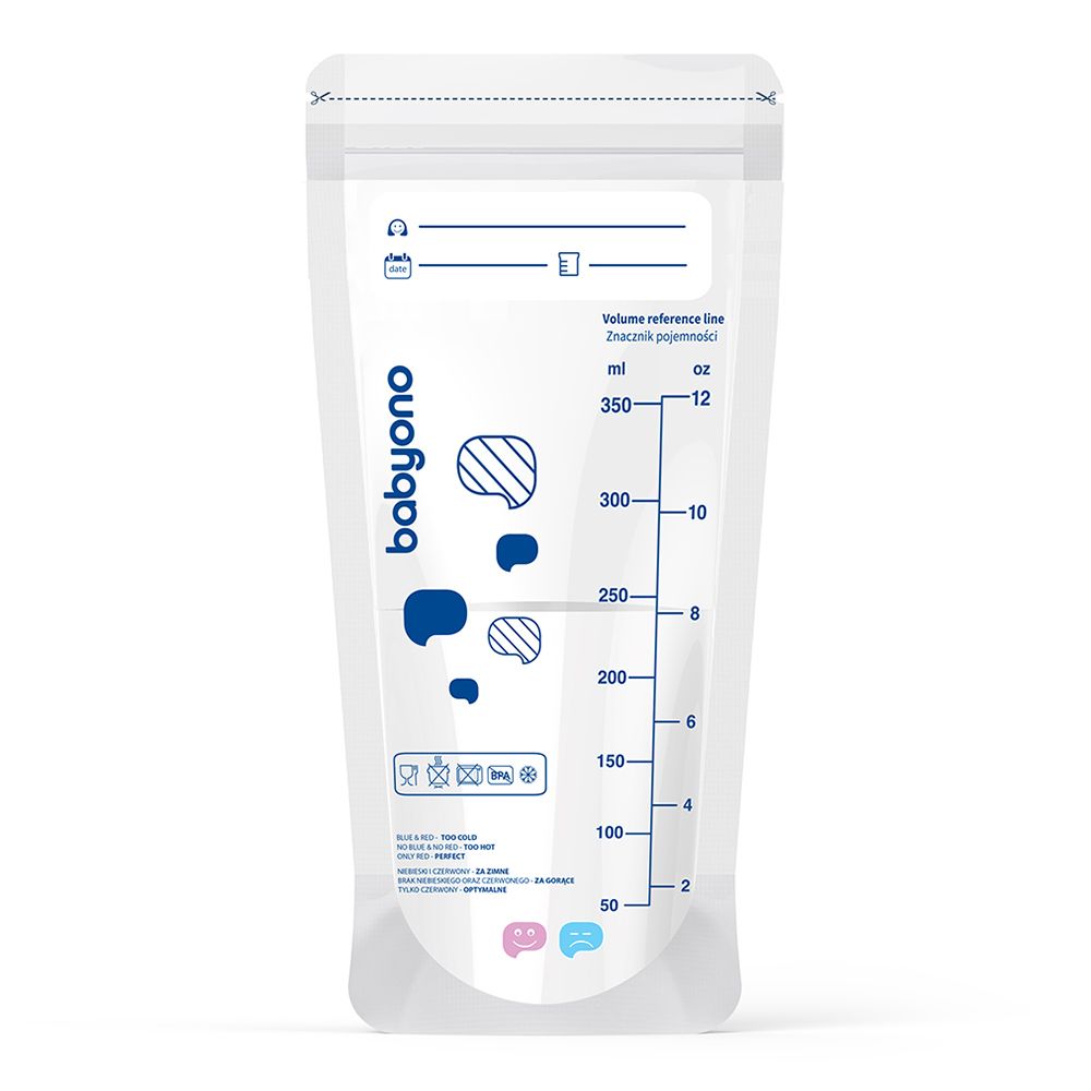 BabyOno Breast Milk Storage Bags with Temperature Indicator, 30 pcs