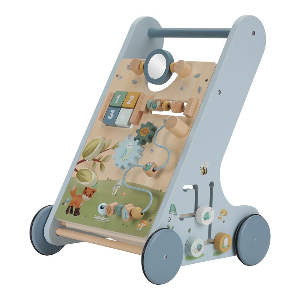 Little Dutch Baby Walker with Activity Board Blue