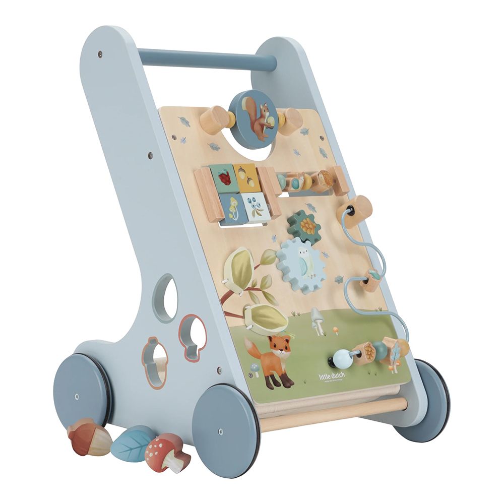 Little Dutch Baby Walker with Activity Board Blue