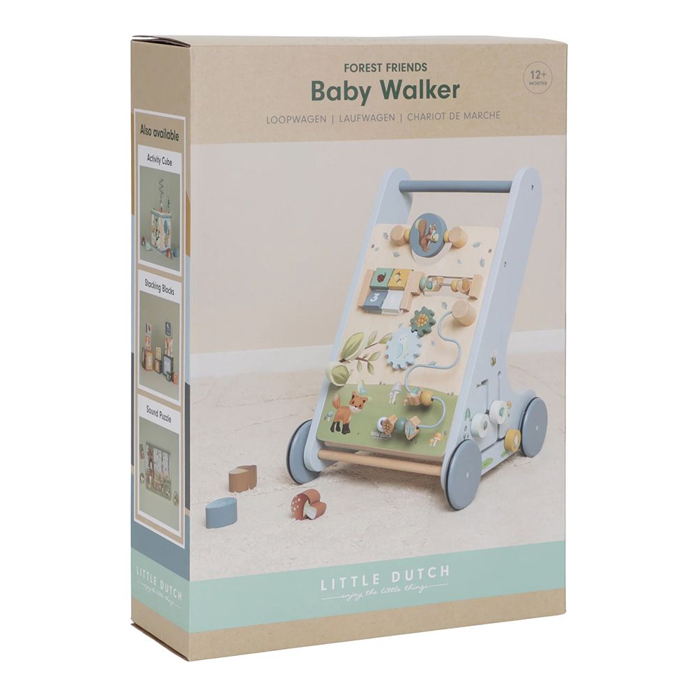 Little Dutch Baby Walker with Activity Board Blue