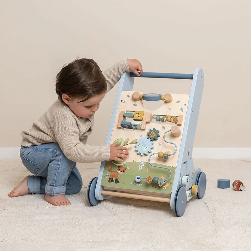 Little Dutch Baby Walker with Activity Board Blue