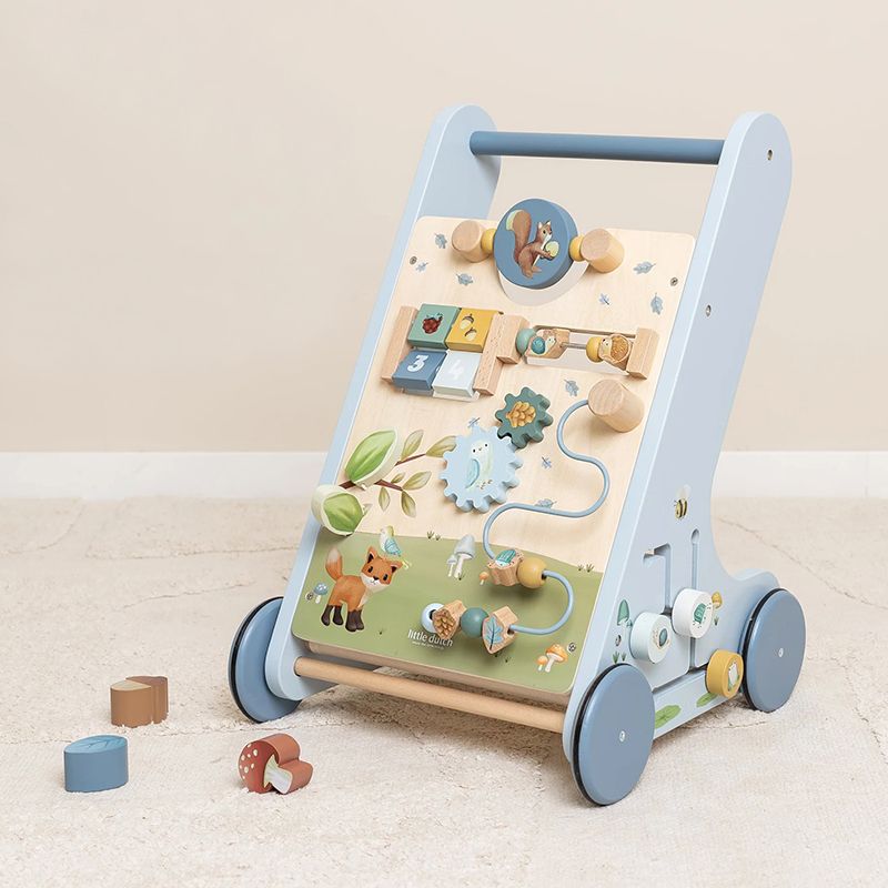 Little Dutch Baby Walker with Activity Board Blue