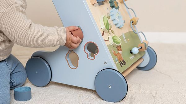 Little Dutch Baby Walker with Activity Board Blue video