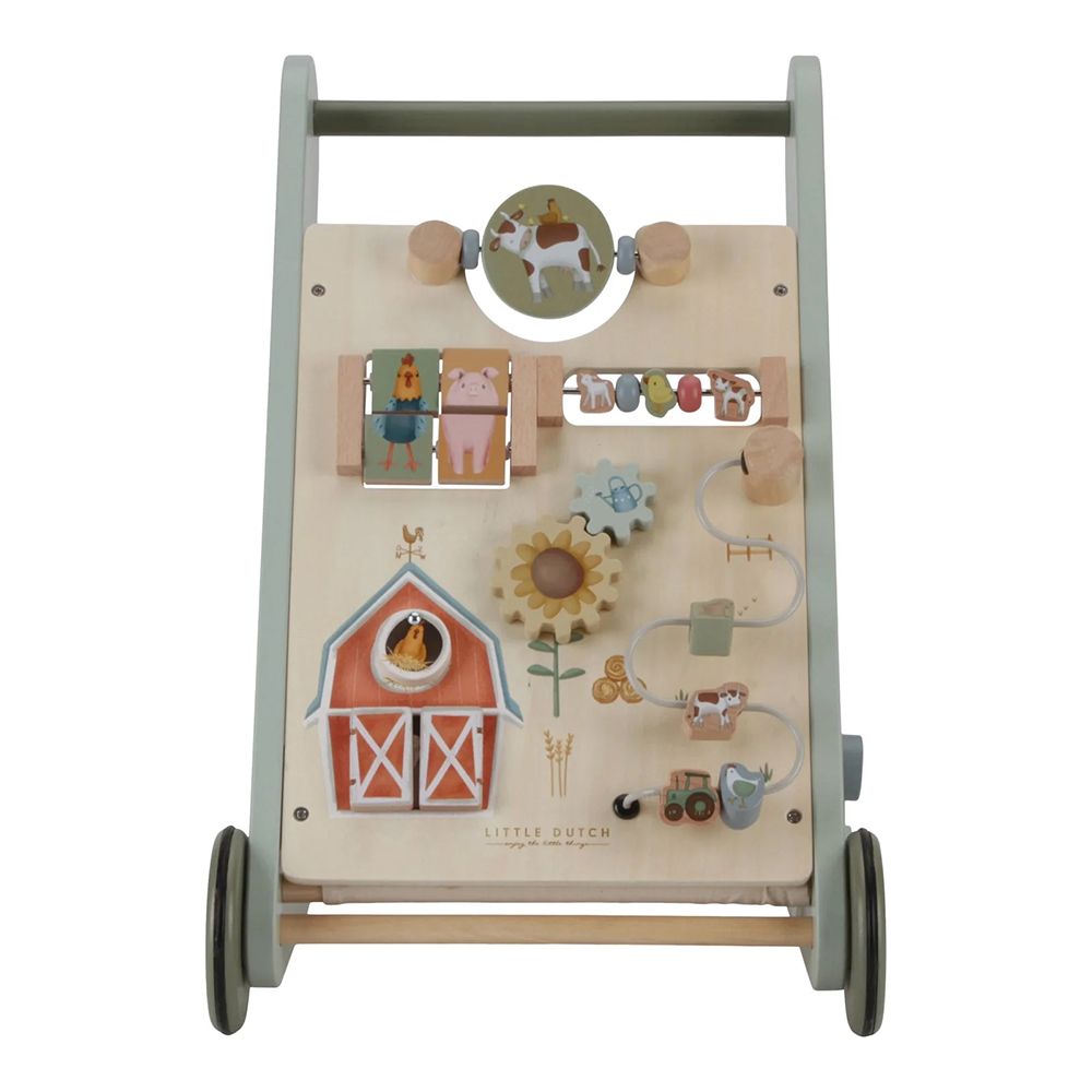 Little Dutch Baby Walker with Activity Board Green