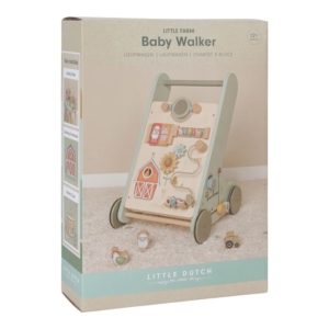 Little Dutch Baby Walker with Activity Board Green