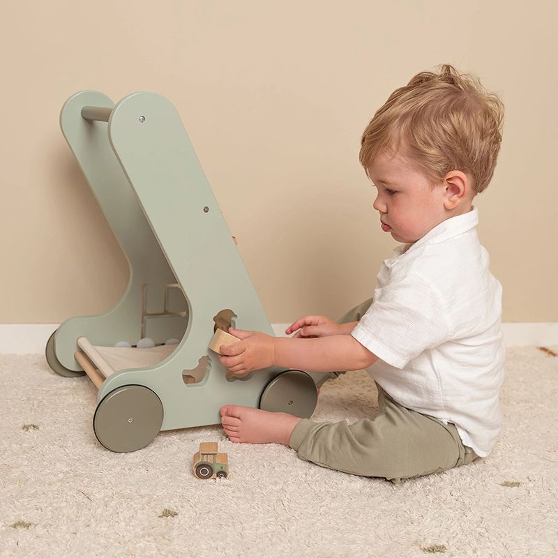 Little Dutch Baby Walker with Activity Board Green