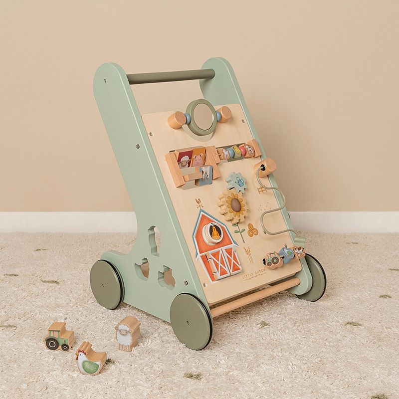 Little Dutch Baby Walker with Activity Board Green