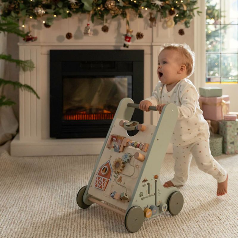 Little Dutch Baby Walker with Activity Board Green