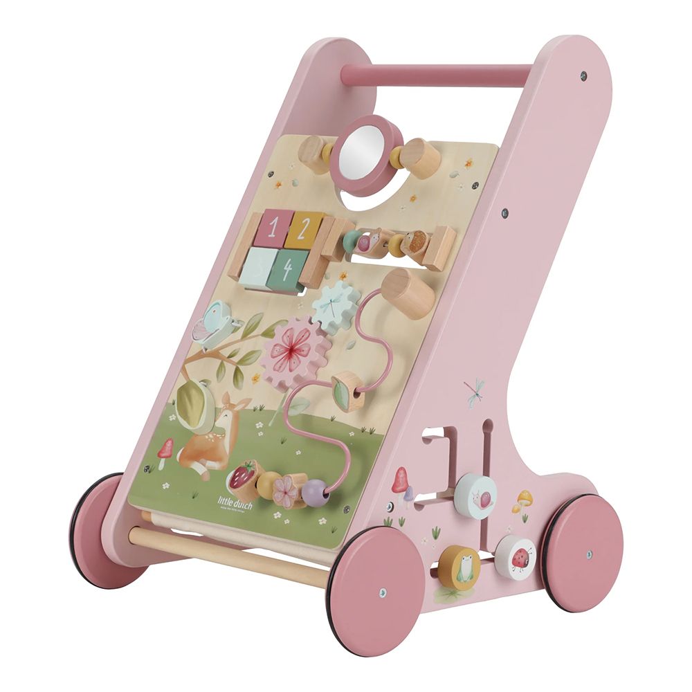 Käimistugi Little Dutch busy board mängulauaga Pink