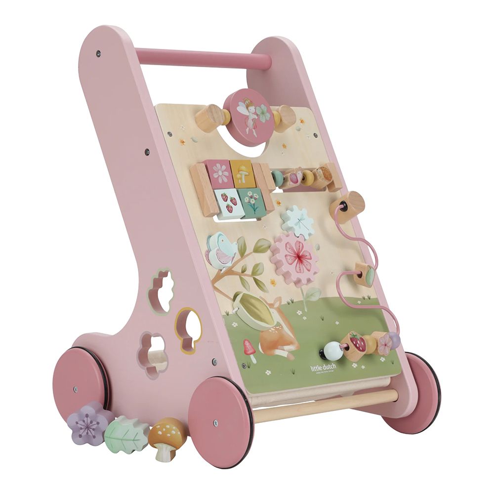 Käimistugi Little Dutch busy board mängulauaga Pink