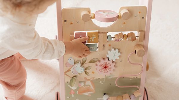 Little Dutch Baby Walker with Activity Board Pink video