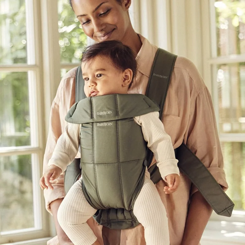 BabyBjörn Mini Baby Carrier (Woven) Dark Green