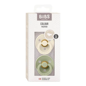 BIBS Colour Anatomical Pacifier, 2 pcs Ivory/Sage