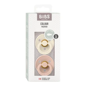 BIBS Colour Symmetrical Pacifier, 2 pcs Ivory/Blush