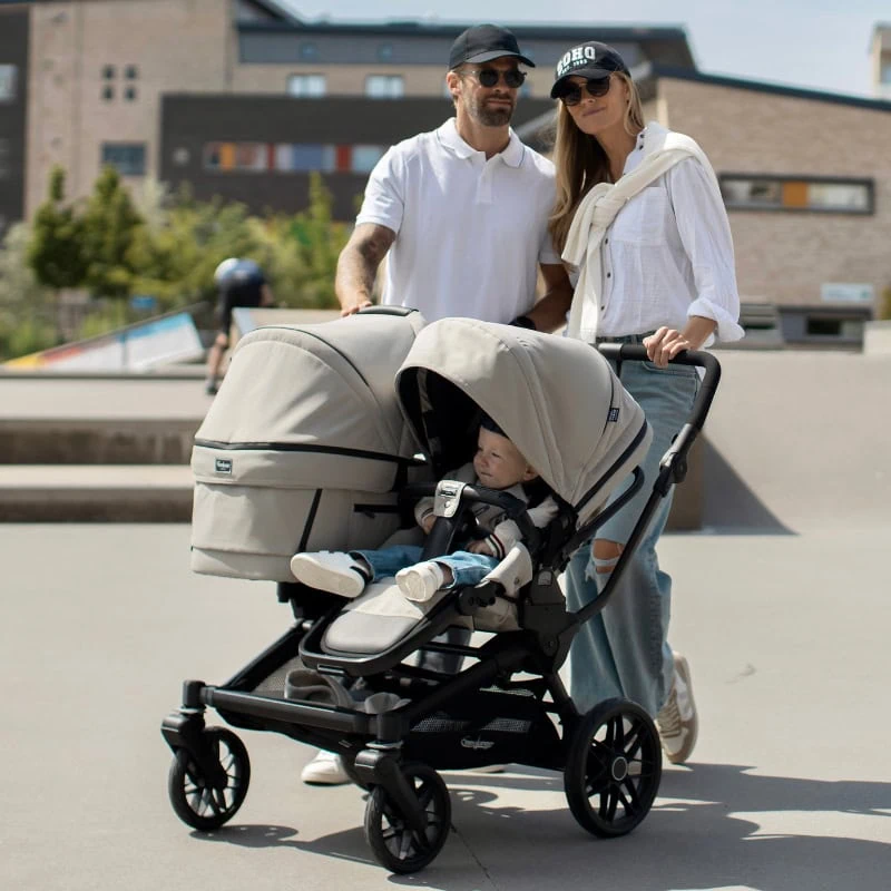 Комплект коляски для двойни Emmaljunga Double Sento 2025 Ergo Urban Pearl
